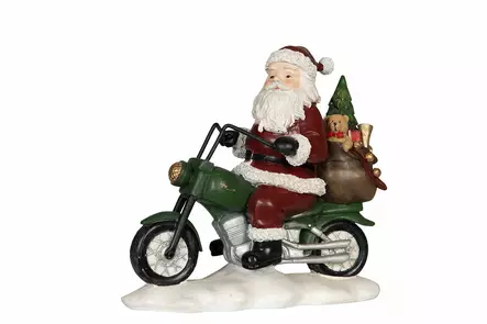 Alot Joulukoriste Joulupukki Mopolla 21 cm - Joulutuotteet - 7340082380670 - 1