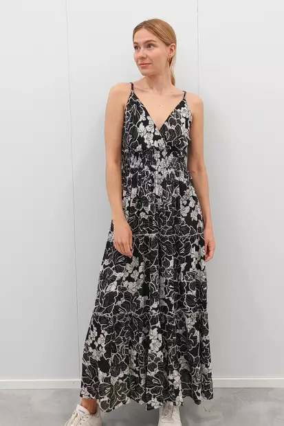 LASESSOR Gina Kukkakuosillinen Viskoosi Mekko - Kangasmekot - GINA-200 - 1