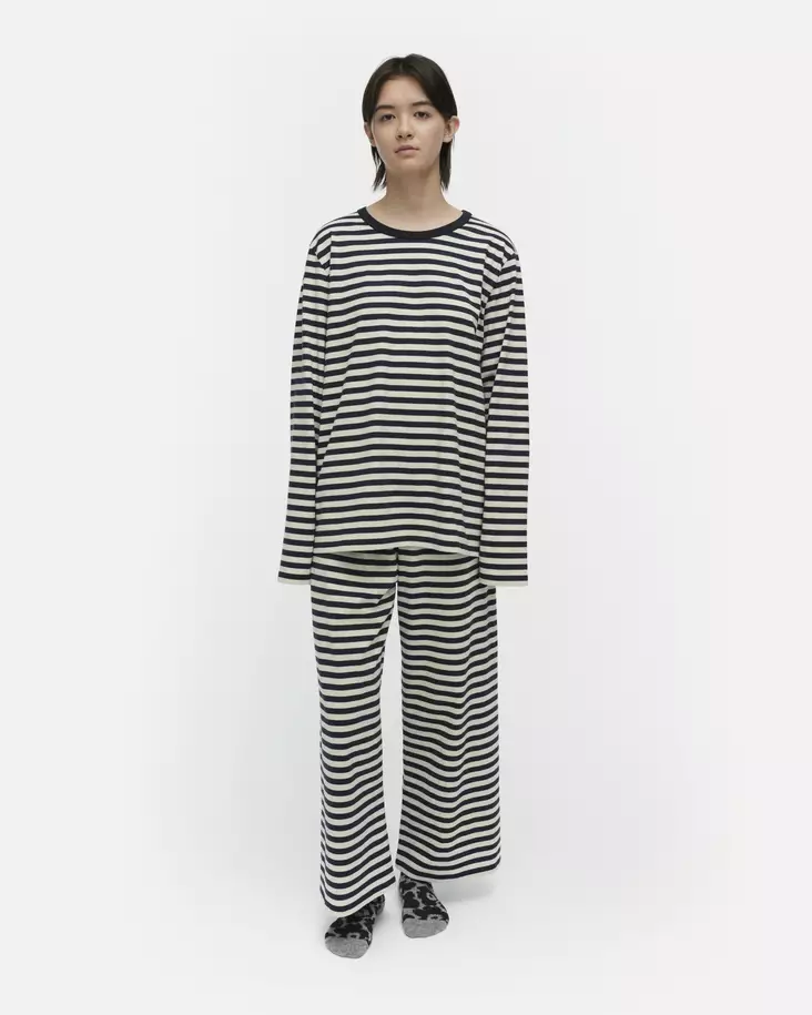 Marimekko Kioski Tasaraita Unisex Trikoopaita - Trikoopaidat ja Collegepaidat - 094806-900 - 1