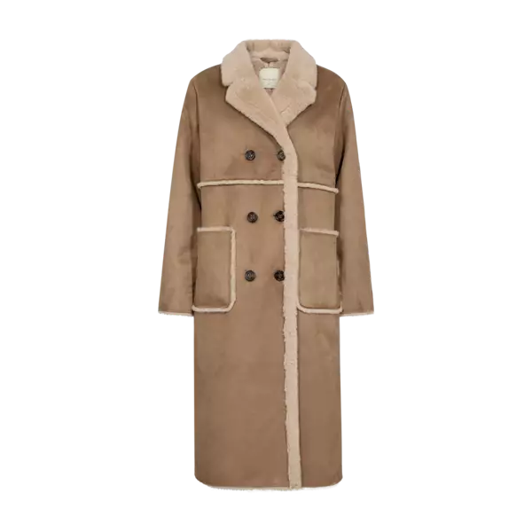 FREE/QUENT Lamse Pitkä Keinomokkatakki Vuorella - Toppatakit ja Toppaliivit - 255206470-2540 - 1