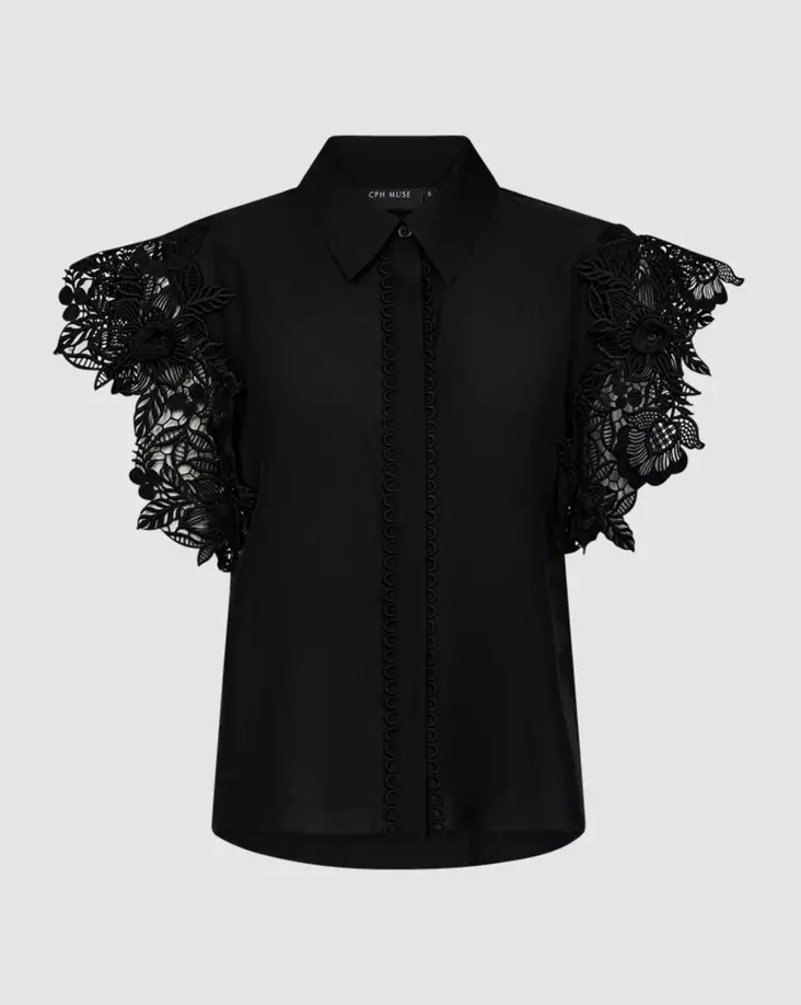 COPENHAGEN MUSE CMMOLLY Lyocell Pusero Pitsikoristein - Kangaspaidat - 262207904-1000 - 1