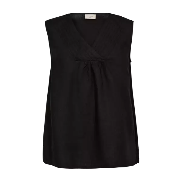 FREE/QUENT Lava Hihaton Pellava-Viskoosi Paita - Kangaspaidat - NOS206102-1000 - 1