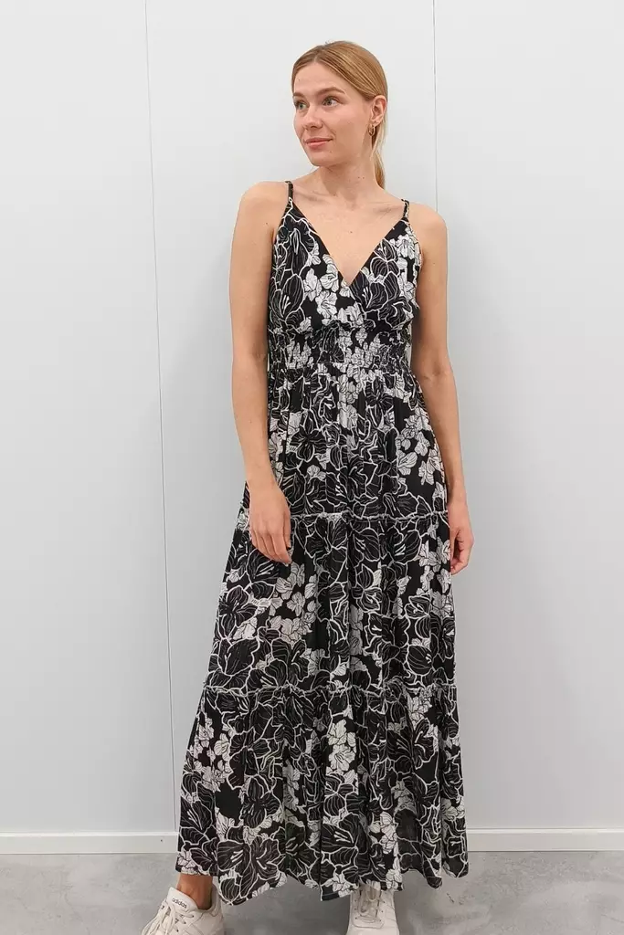 LASESSOR Gina Kukkakuosillinen Viskoosi Mekko - Kangasmekot - GINA-200 - 1