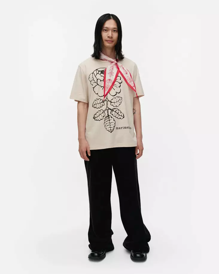 Marimekko Kioski Vinhe Vihkiruusu Placement T-Paita - Trikoopaidat ja Collegepaidat - 094297-890 - 1