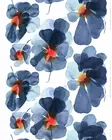 Marimekko Valssi Puuvillakangas, valkoinen, tummansininen, oranssi - Marimekko Kankaat - 6411255107941 - 1