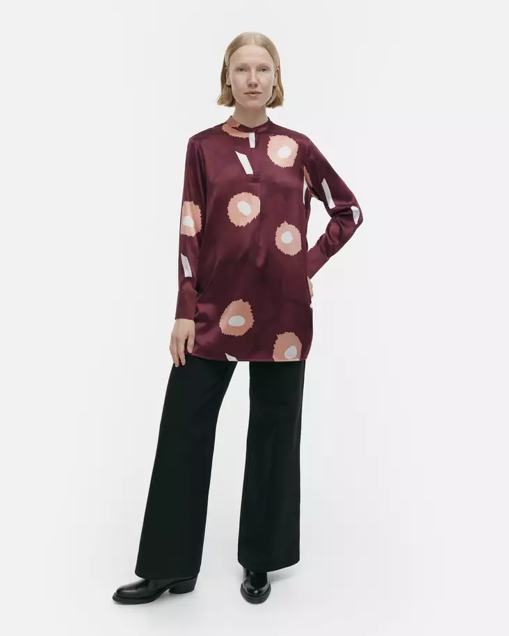 Marimekko Tiina Unikko Silkkitunika - Kangastunika - 093505-331 - 1