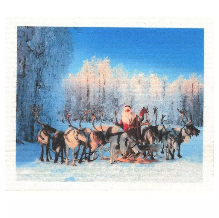 MORE JOY Tiskirätti Joulupukki Ja Porot - Keittiötekstiilit - 6430026066331 - 1