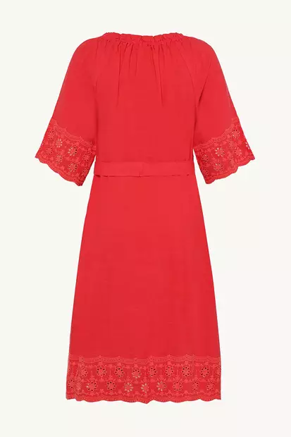 CLAIRE Danniella Lyhythihainen Pellava-viskoosimekko - Kangasmekot - 25229973226-4352 - 2