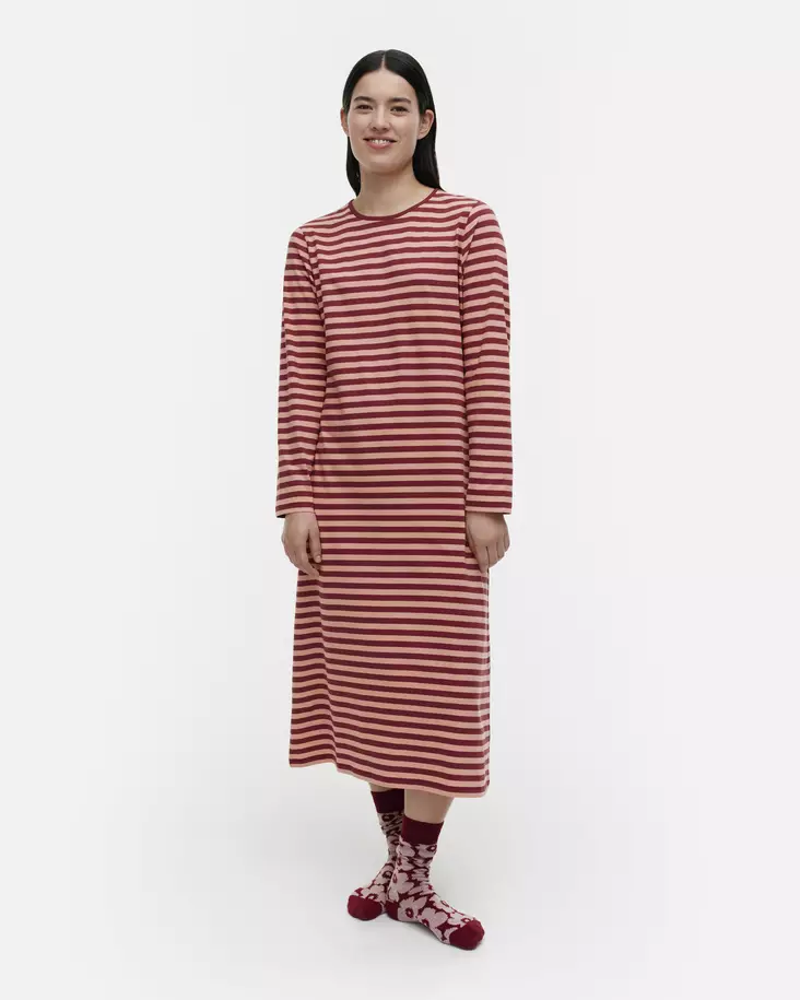 Marimekko Kioski Rusko Tasaraita Light Trikoomekko - Yöasut - 093556-832 - 1