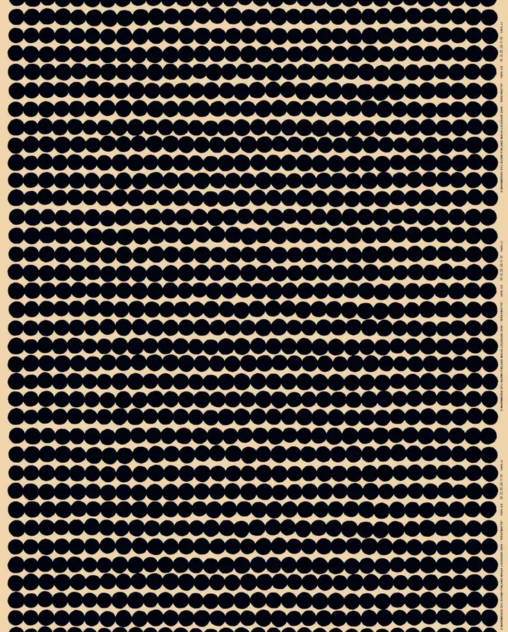 Marimekko Räsymatto Puuvillapellavakangas, pellava, musta - Marimekko Kankaat - 6411255043782 - 1