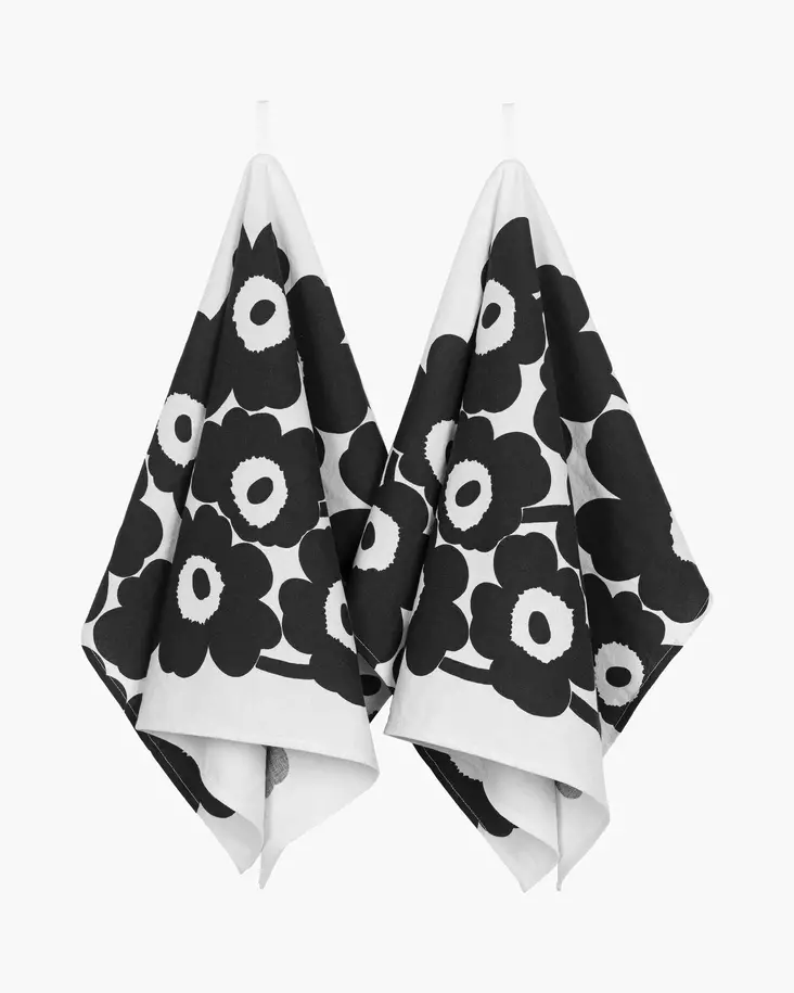 Marimekko Pieni Unikko Keittiöpyyhe 2 kpl 47x70 cm - Marimekko Keittiötekstiilit - 6411255045762 - 1