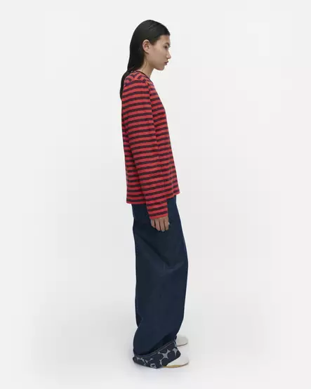 Marimekko Tasaraita Unikko Pitkähihainen Trikoopaita - Trikoopaidat ja Collegepaidat - 096244-383 - 2