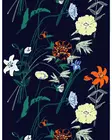 Marimekko Puutarhakutsut Puuvillakangas, tummansininen, vihreä, sitruuna, oranssi - Marimekko Kankaat - 6411254986783 - 1