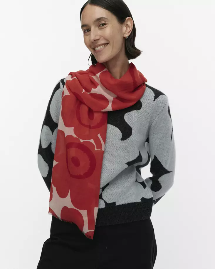 Marimekko Fiore Unikko Kudottu Huivi - Pitkäthuivit - 6411255079583 - 1