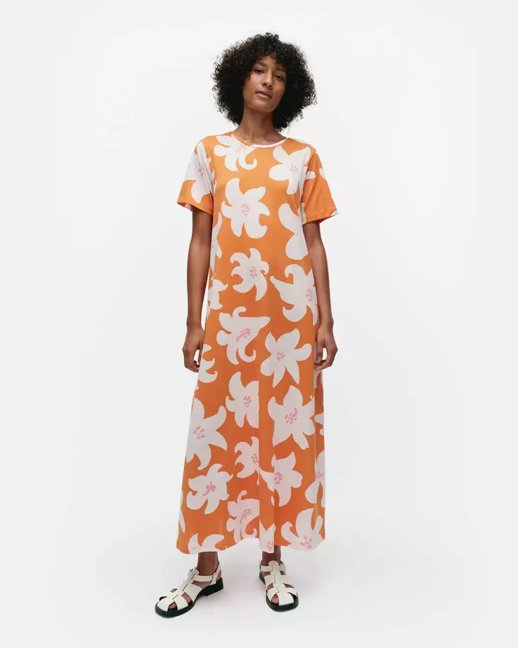 Marimekko Kalliokielo Villinarsissi Mekko - Trikoomekot ja Collegemekot - 094214-233 - 1