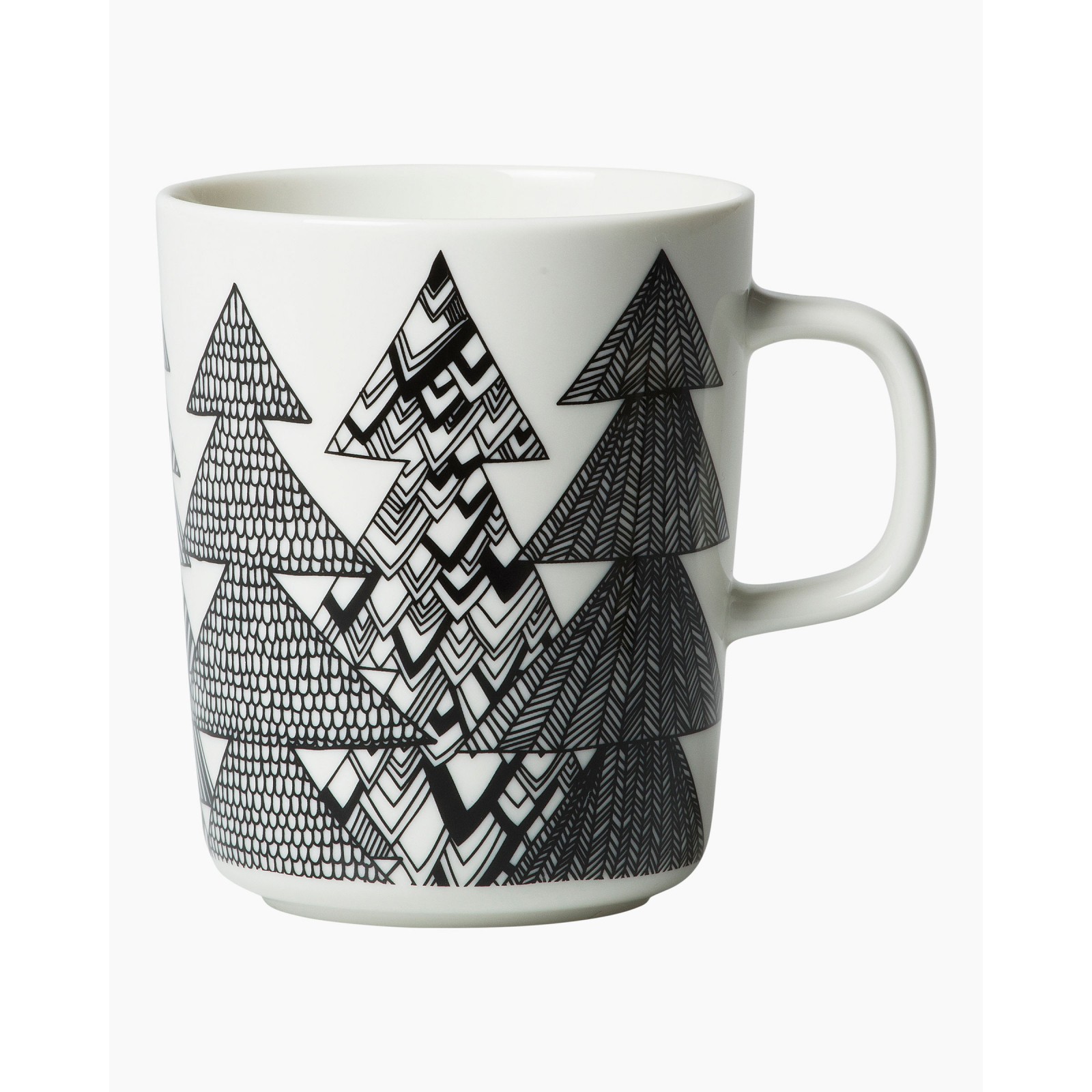 Marimekko Oiva/Kuusikossa muki 2,5dl 190/204,valkoinen,musta Iloinen