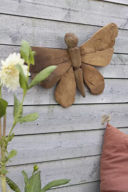 Differen design Koriste Perhonen Teakista 50x30 cm - Sisustusesineet - 7340025882445 - 2