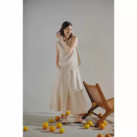 FREE/QUENT FQLAVA Hihaton Pellava-Viskoosipaita - Kangaspaidat - 262124867-7044 - 2