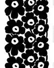 Marimekko Unikko Puuvillakangas, valkoinen, musta - Marimekko Kankaat - 6411255043324 - 1