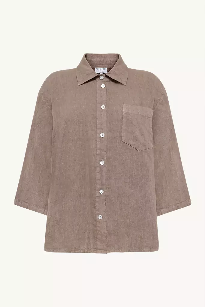 CLAIRE CWSANNA Pellavapaitapusero Vajaamittaiset Hihat - Kangaspaidat - 262200109-4534 - 1