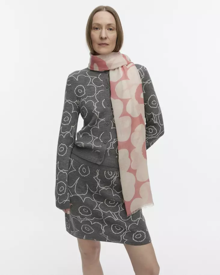 Marimekko Fiore Unikko Kudottu Huivi - Pitkäthuivit - 6411255099314 - 1