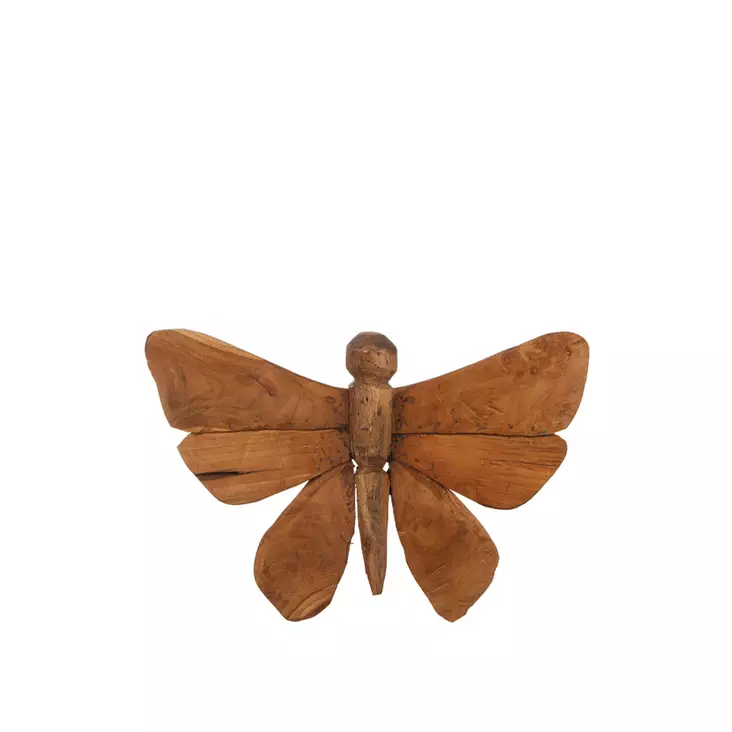 Differen design Koriste Perhonen Teakista 50x30 cm - Sisustusesineet - 7340025882445 - 1