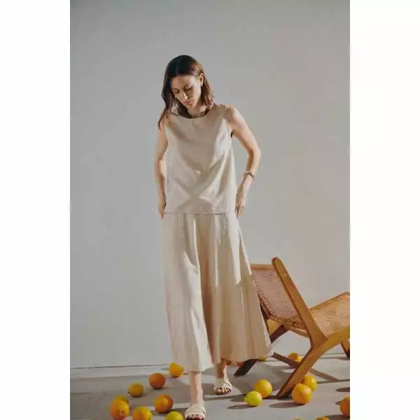 FREE/QUENT FQLAVA Hihaton Pellava-Viskoosipaita - Kangaspaidat - 262124867-7044 - 1