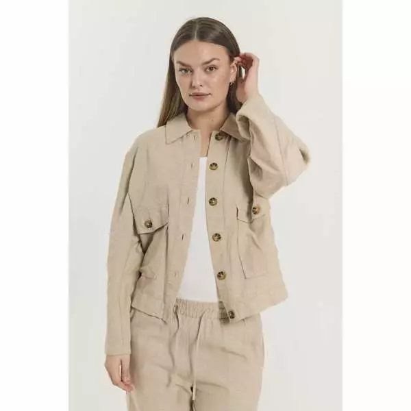 FREEQUENT FQLAVA Pellava-Viskoosi Takki - Kangasjakku - 262205593-7044 - 1