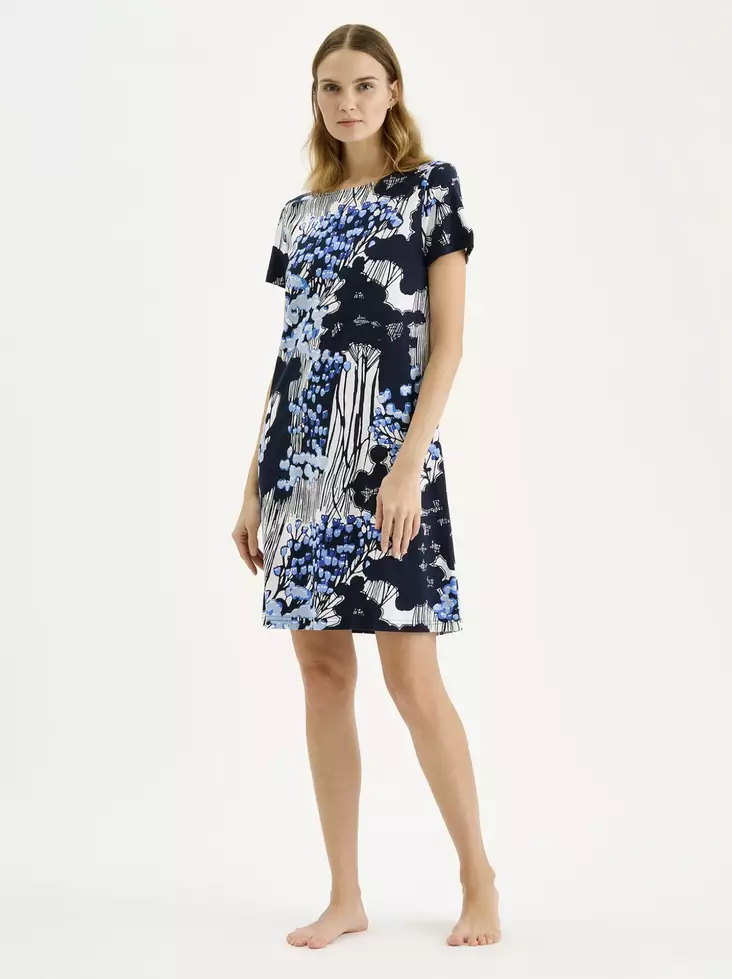 Nanso Kirjokerttu Lyhyt Yöpaita - Yöasut - 26229345-2684 - 1