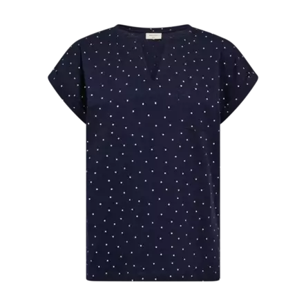 FREE/QUENT FQVIVA Kuosillinen Lyhythihainen Paita - Trikoopaidat ja Collegepaidat - 262207663-7105 - 1