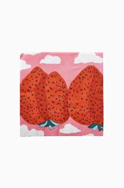 Marimekko Mansikkavuoret Lautasliina 33x33 cm | 20 kpl - Marimekko Servetit - 6411633140225 - 1