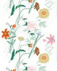 Marimekko Puutarhakutsut Puuvillakangas, valkoinen, vihreä, oranssi, beige - Marimekko Kankaat - 6411254987445 - 1