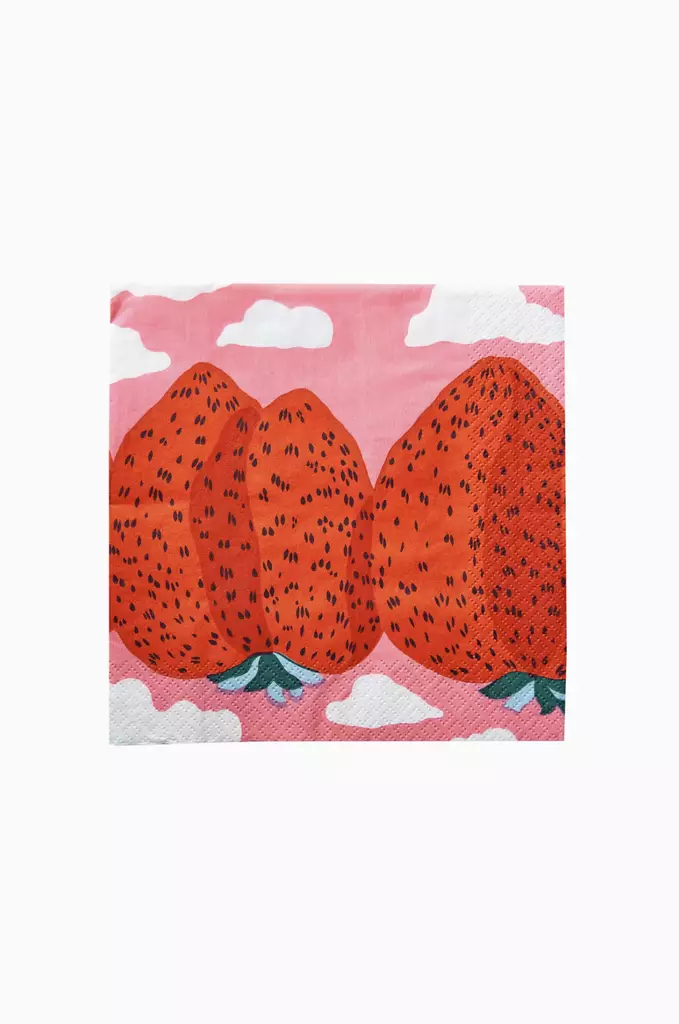 Marimekko Mansikkavuoret Lautasliina 33x33 cm | 20 kpl - Marimekko Servetit - 6411633140225 - 1
