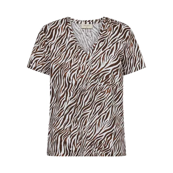 FREE/QUENT FQVIVA Kuosillinen Lyhythihainen Paita - Trikoopaidat ja Collegepaidat - 262208362-1185 - 1