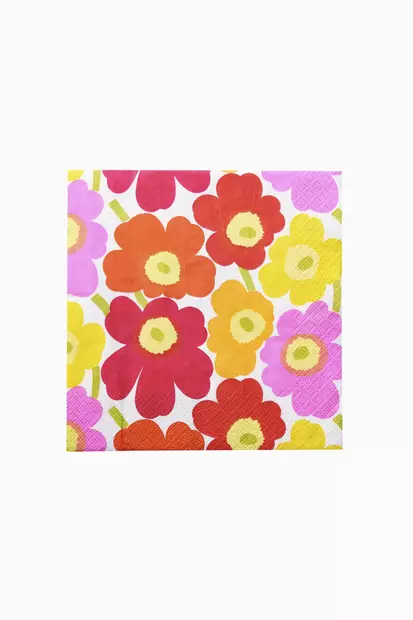 Marimekko Mini Unikko Lautasliina 33x33 cm | 20 kpl - Marimekko Servetit - 6411633140126 - 1