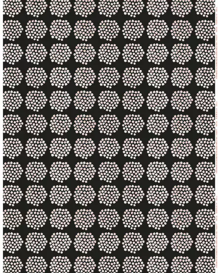 Marimekko Puketti Akryylipinnoitettu Puuvillakangas, hiili, valkoinen, oranssinpunainen - Marimekko Akryylipinnoitettu Kangas - 6411255075226 - 1