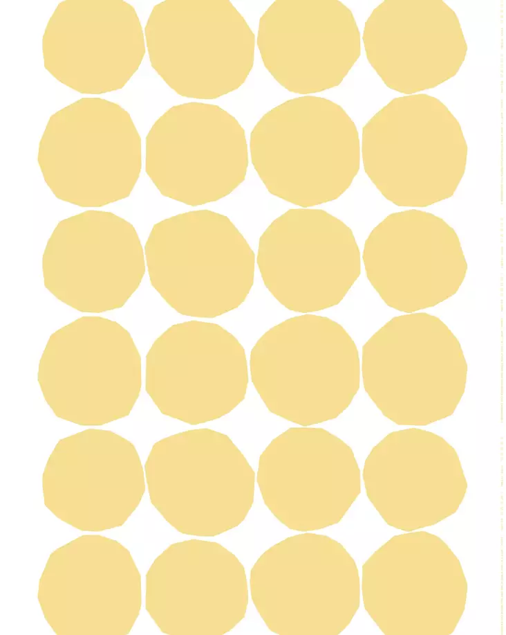 Marimekko Kivet Puuvillakangas, valkoinen, keltainen - Marimekko Kankaat - 6411254961926 - 1