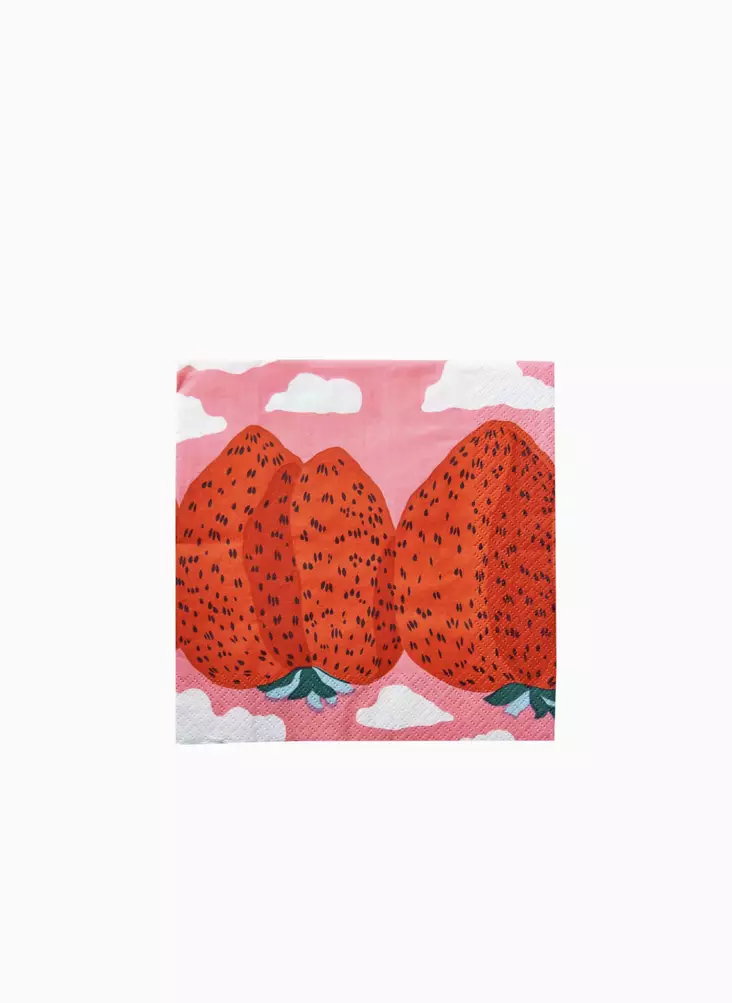 Marimekko Mansikkavuoret Lautasliina 24x24 cm | 20 kpl - Marimekko Servetit - 6411632140226 - 1