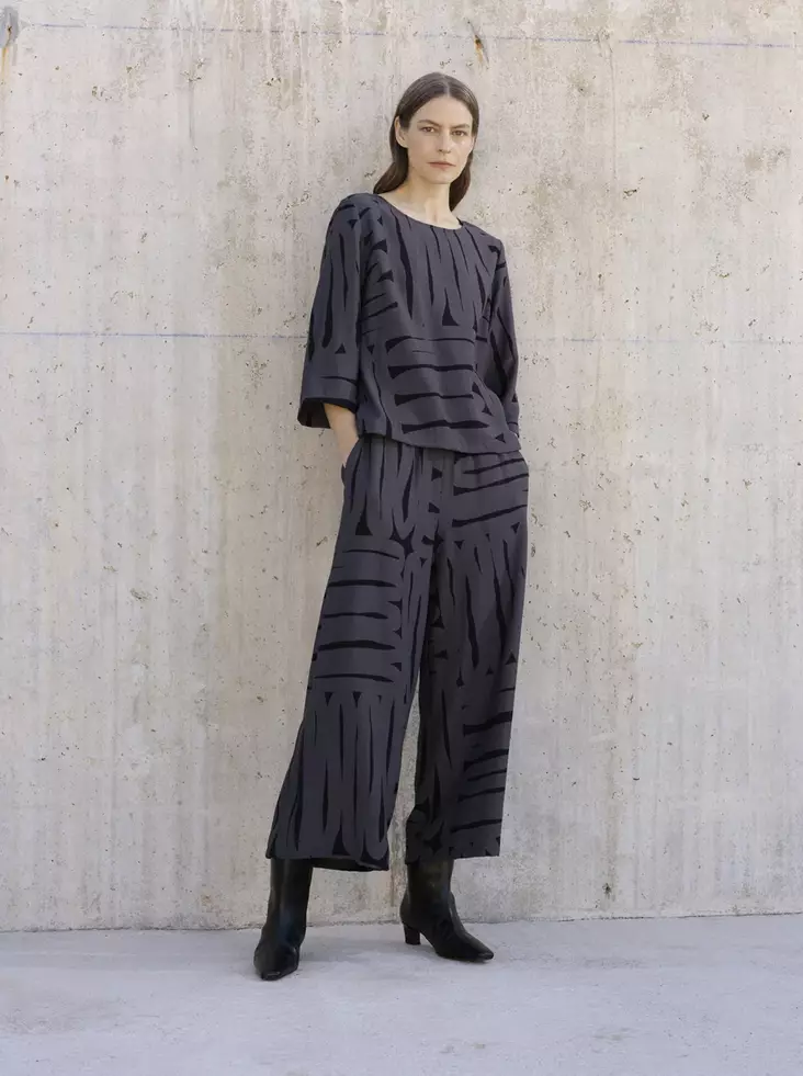 Nanso Kaiku Kuosillinen Housu 7/8 -lahje - Cropped, 7/8 -lahje - 25428974-1306 - 1