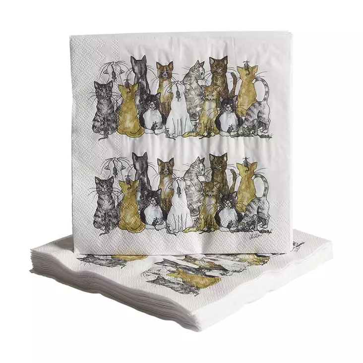 NÄÄSGRÄNSGÅRDEN Servetti Kissat 33x33 cm 20 kpl - Keittiö - 7340024019996 - 1
