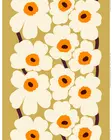Marimekko Unikko Puuvillakangas, karamelli, kerma, lämmin oranssi - Marimekko Kankaat - 6411255015857 - 1
