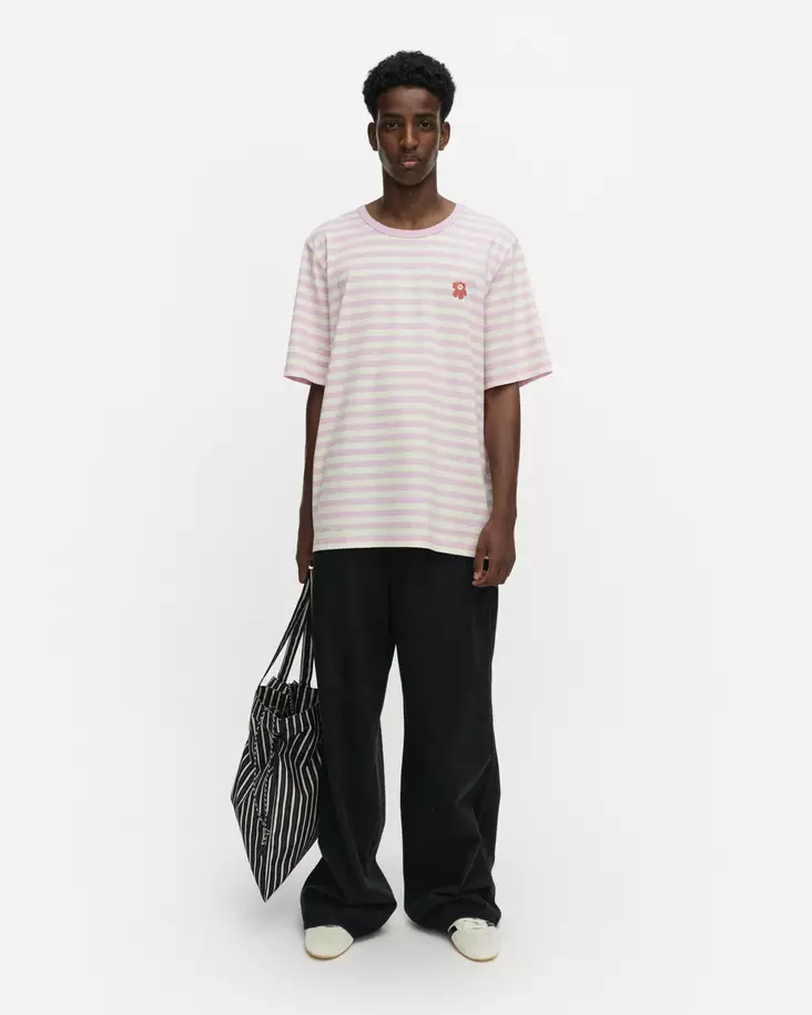 Marimekko Kioski Tasaraita Unikko Unisex Lyhythihainen Trikoopaita - Trikoopaidat ja Collegepaidat - 095477-907 - 1