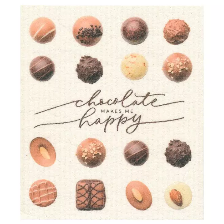MORE JOY Tiskirätti Suklaakonvehdit Tekee Onnelliseksi - Keittiötekstiilit - 6430026067437 - 1