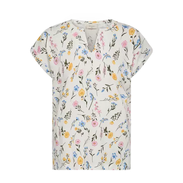 FREE/QUENT FQVIVA Kuosillinen Lyhythihainen Paita - Trikoopaidat ja Collegepaidat - 262207664-1028 - 1