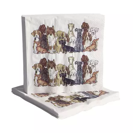 NÄÄSGRÄNSGÅRDEN Servetti Koirat 33x33 cm 20 kpl - Keittiö - 7340024019989 - 1