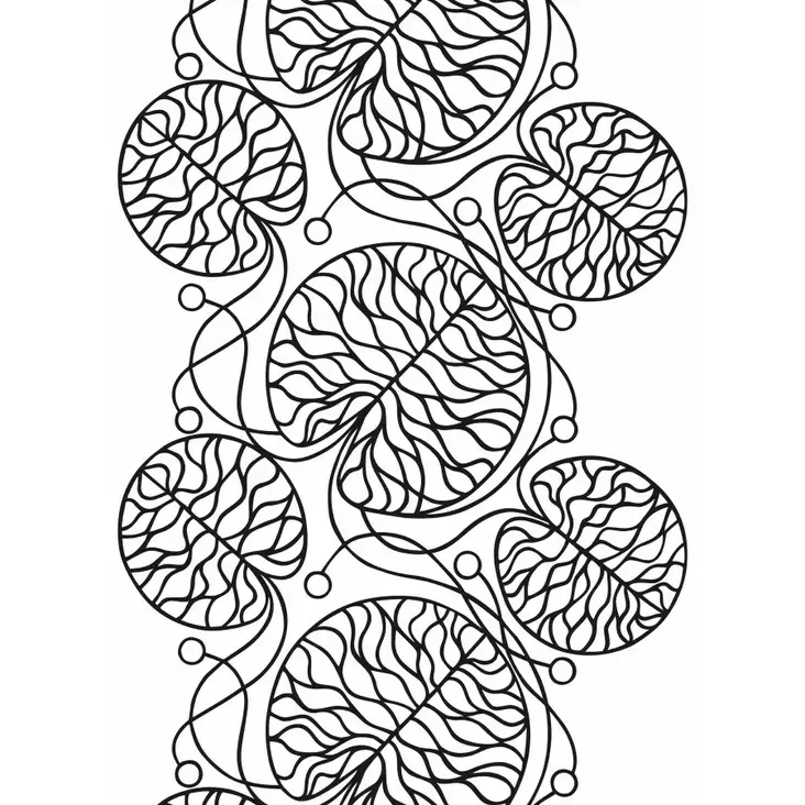 Marimekko Bottna Puuvillakangas, valkoinen, musta - Marimekko Kankaat - 6411251313339 - 1