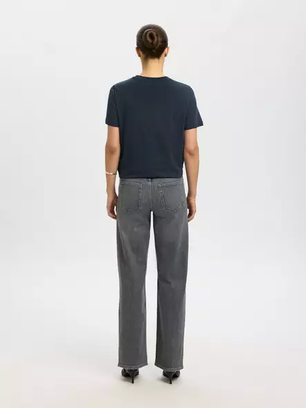 SELECTED SLWMYESSENTIAL Lyhythihainen T-Paita - Trikoopaidat ja Collegepaidat - NOS16089123DARKSA - 2