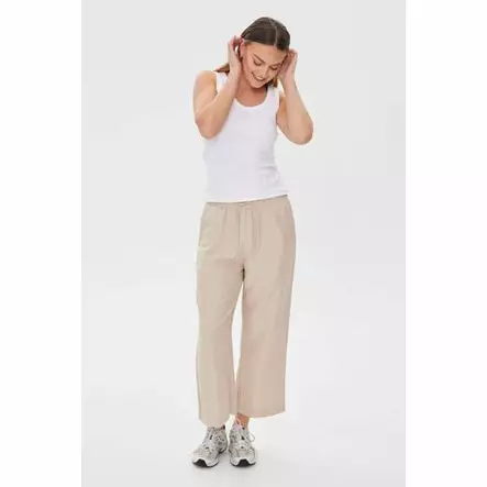 FREE/QUENT Lava Pellavahousut 7/8-lahje - Cropped, 7/8 -lahje - NOS122504SANDMELA - 2