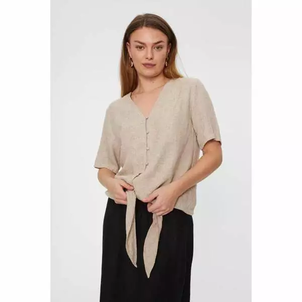 FREE/QUENT Lava Solmittava Pellava Viskoosi Pusero - Kangaspaidat - NOS204238SANDMELA - 1