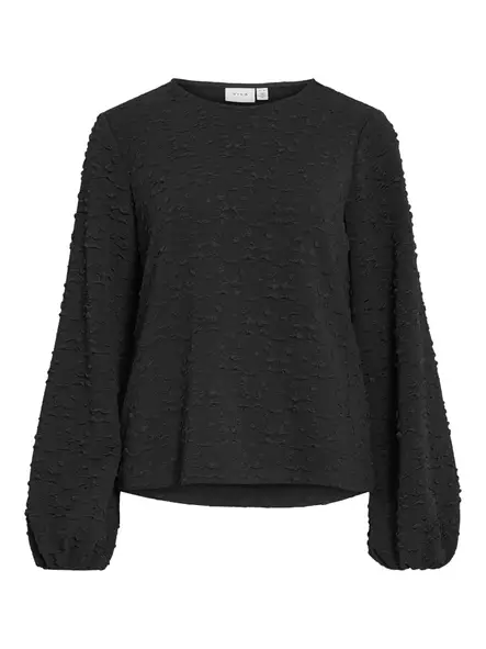 VILA Crona Pyöreäpääntienen Pusero - Trikoopaidat ja Collegepaidat - 25614111104BLACKB - 1